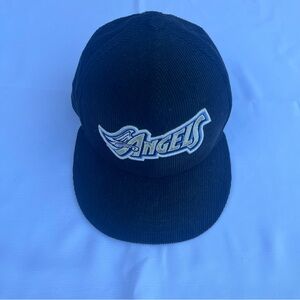 New Era Anaheim Angeles Black Corduroy Fitted  Hat - Sz 7
